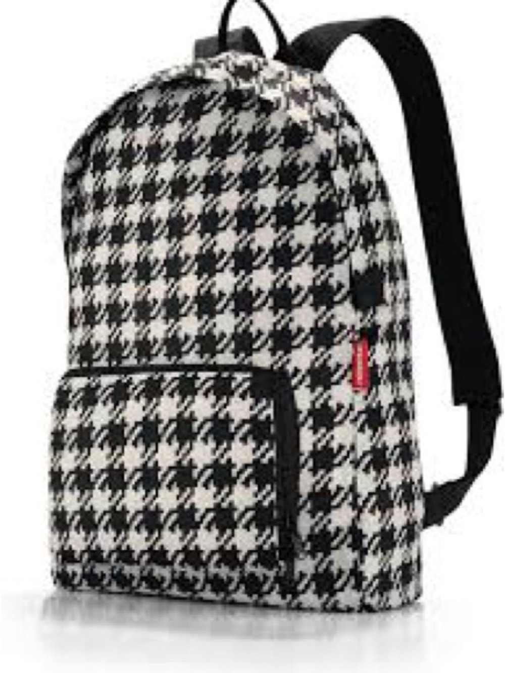 Reisenthel Black/White Houndstooth Mini-Maxi Foldable Backpack Travel NWOT